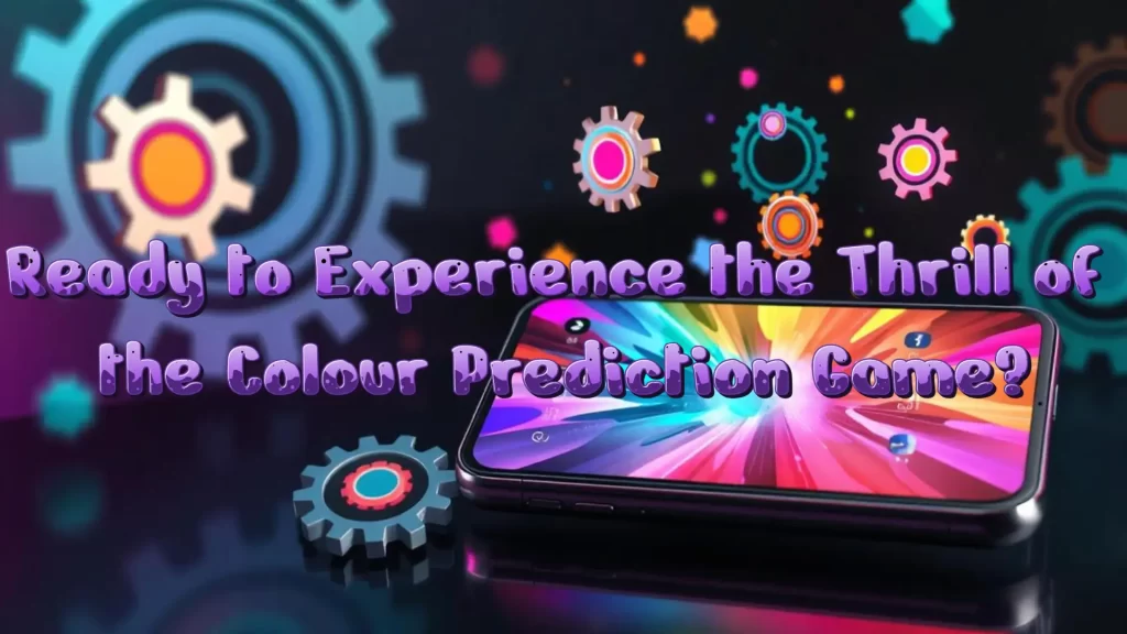 illustration text 'ready to experience the thrill of colour prediction game?'