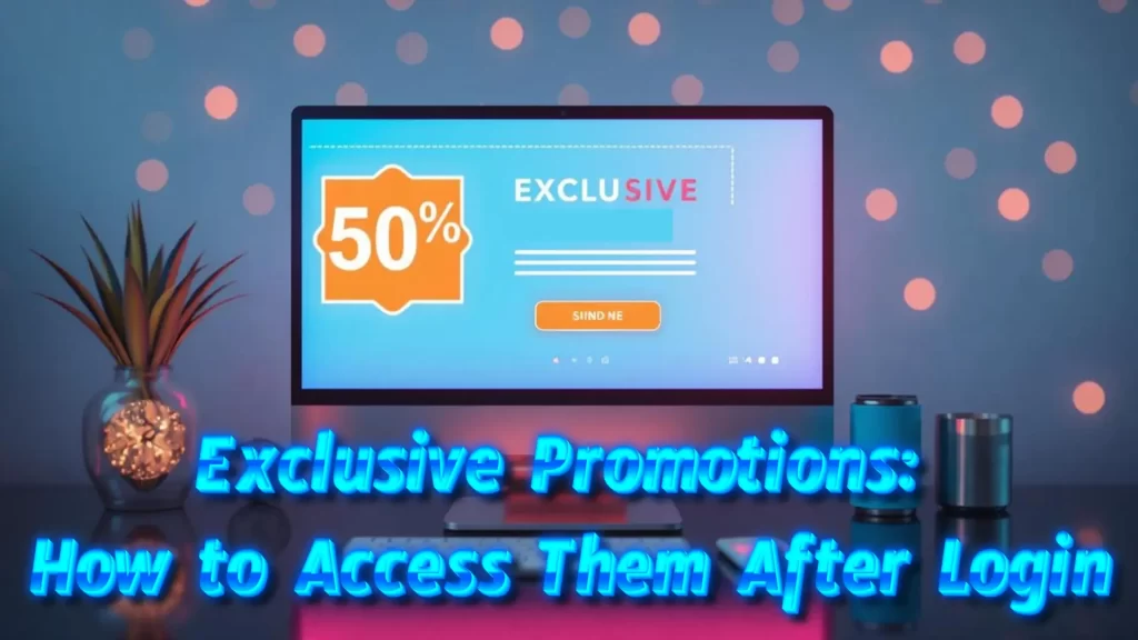 illustration text 'Exclusive Promotions: How to Access Them After Login'