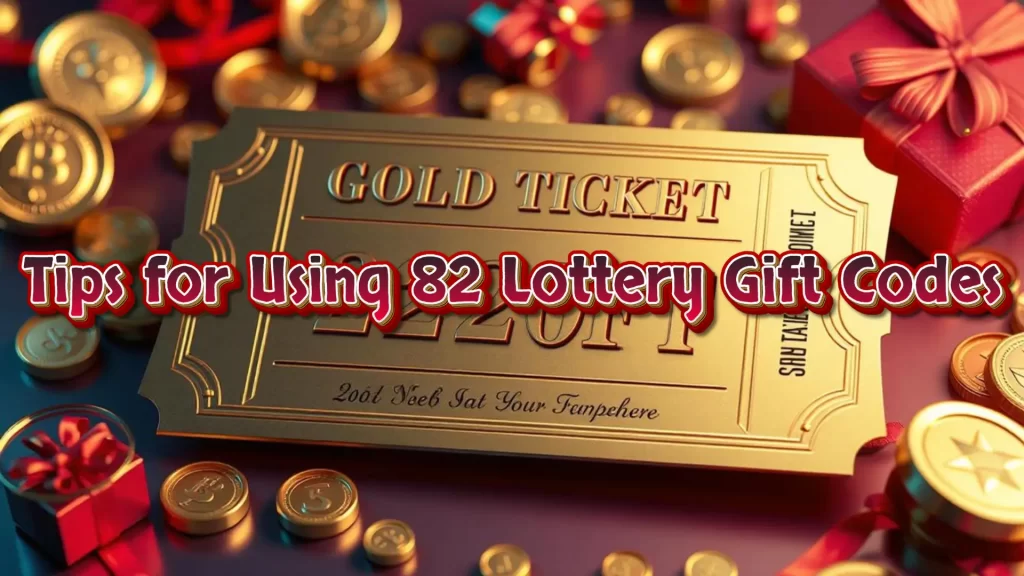 illustration text 'tips for using 82 lottery gift codes'